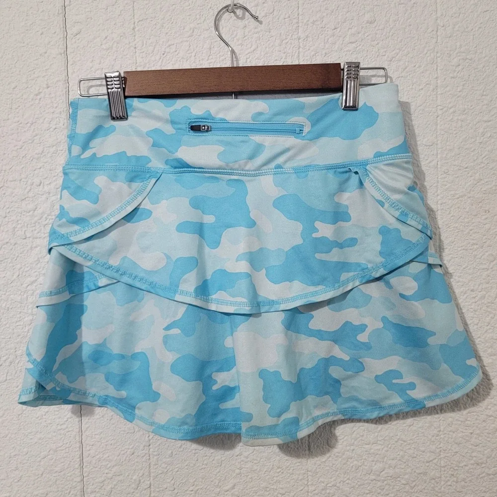 Ideology WOMENS Small Ruffle Pull‎ On Pickleball Golf Tennis Blue Skort Skirt